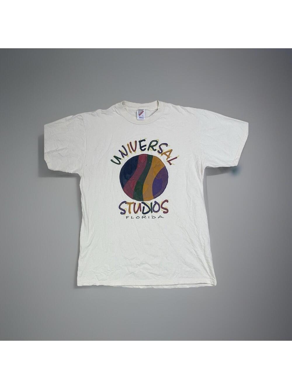90s Vintage Universal Studios Hollywood Shirt Size L Florida Jerzees Beige